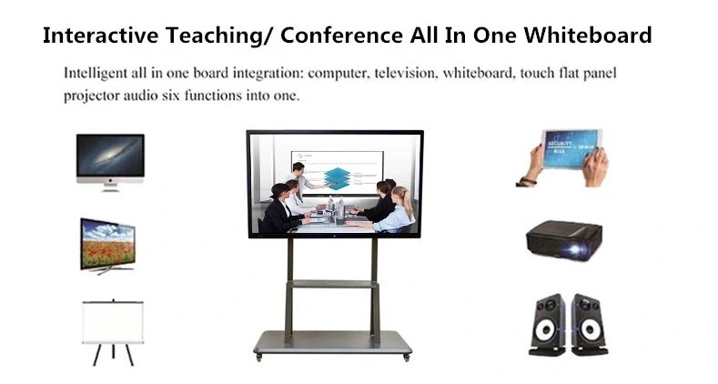 75 Inch Pcap Capacitive 10 Points Touch Dual PC Smart Board Interactive Whiteboard Screen with Android and OPS PC