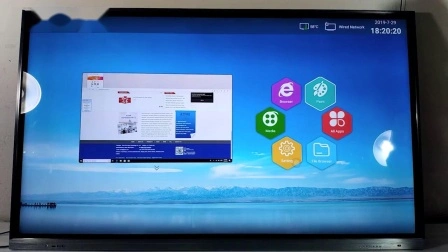 75 polegadas para educação e conferência, sistema duplo, Android, Windows, monitor LCD inteligente, tela sensível ao toque, dispositivo de quadro branco interativo