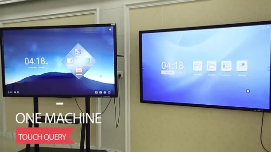 Quadro interativo de conferência de 70 polegadas para escritório com tela sensível ao toque interativa LED de sistema duplo para empresas