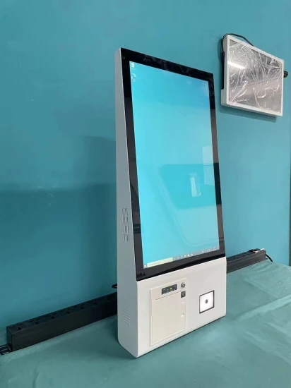 Quiosque de autoatendimento de máquina de venda automática com tela de toque tudo em um com impressora 80 e código de barras 2D
